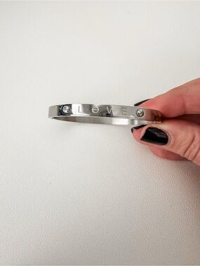 Silver LOVE Bangle Bracelet